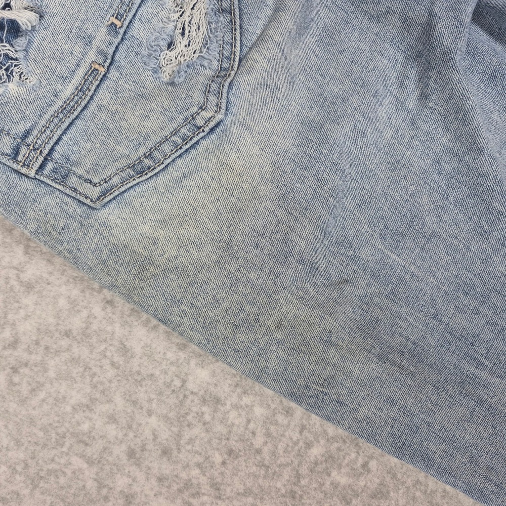 BKE Payton Flare Jeans Womens 28x31 Light Wash Distressed Mid Rise Raw Hem - Picture 6 of 11